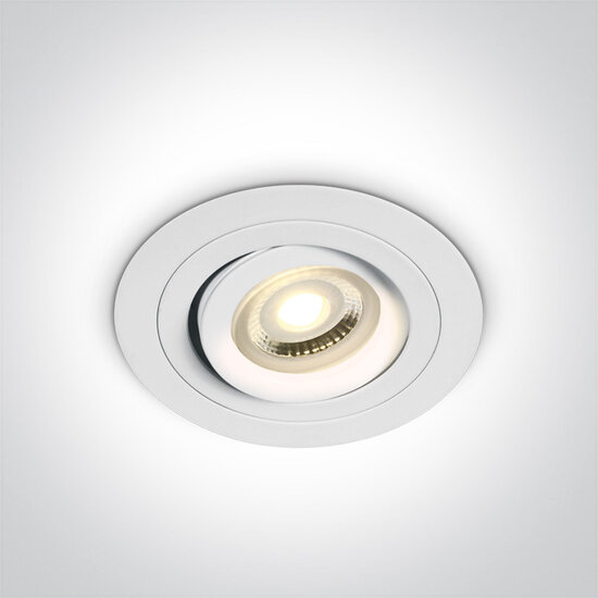 Instelbare Dual Ring inbouwspot rond - IP20  50W  GU10 - Wit