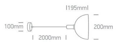 Retro hanglamp rond 200mm - zwart met geborsteld Messing E27 