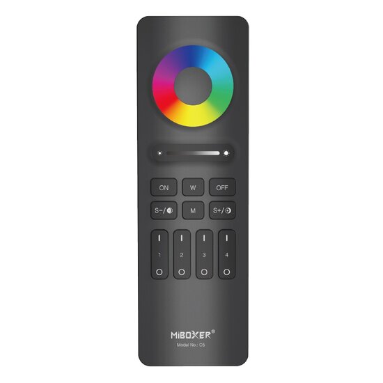 Miboxer 4-zone Touch RF afstandsbediening RGB+WW-Zwart