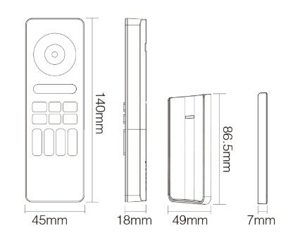 Miboxer 4-zone Touch RF afstandsbediening RGB+WW-Zwart