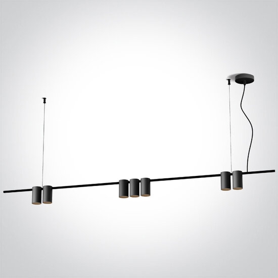 Lineair Hanglamp 7x7Watt - GU10 - Zwart