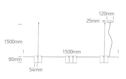 Lineair Hanglamp 7x7Watt - GU10 - Geborsteld Messing