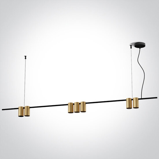 Lineair Hanglamp 7x7Watt - GU10 - Geborsteld Messing