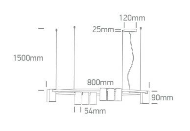 Ring Hanglamp 10x7Watt - GU10 - Zwart