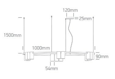 Ring Hanglamp 15x7Watt - GU10 - Geborsteld Messing