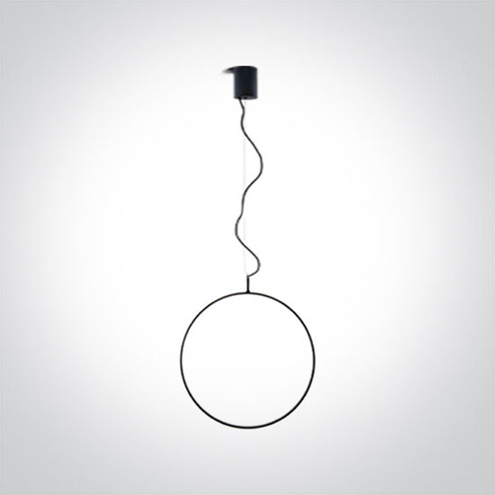 Ring Hanglamp - 20W - LED built in - Zwart - Dimbaar