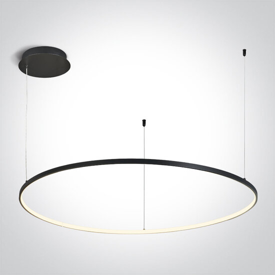 Ring Hanglamp-enkel - 1000mm - 48W - LED built in - Zwart - Dimbaar