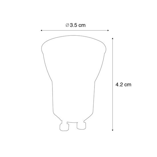 LEDspot GU10 4W 2700K 35 mm| Dimbaar