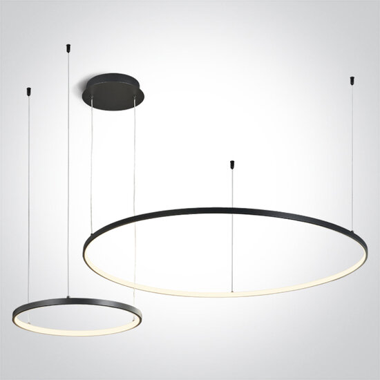 Ring Hanglamp-2 lichts - 400+1000mm - 65W - LED built in - Zwart - Dimbaar