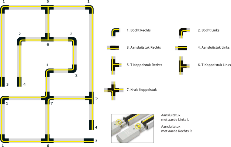 Railverlichting 3-fase met 4 smartspots zwart