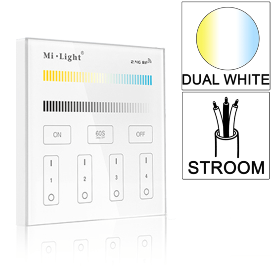 Milight 4-zone Dual White afstandsbediening paneel touch stroom