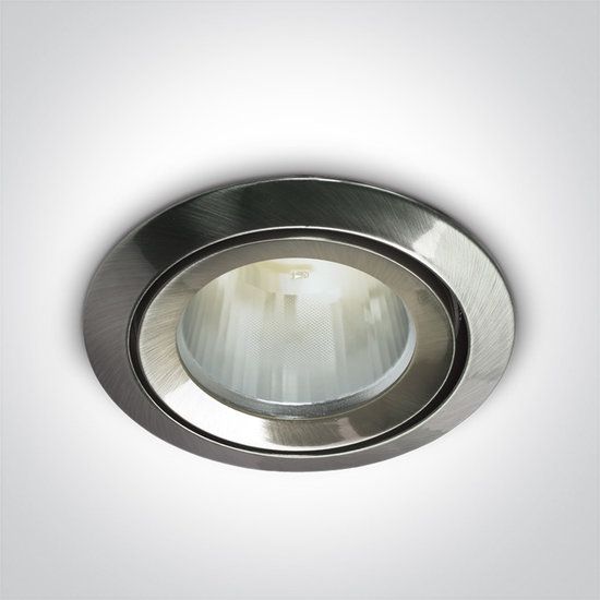 LED inbouwspot behuizing - IP43  50W  GU5.3 - Chrome geborsteld