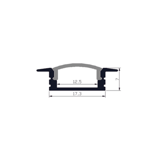 Led strip profiel inbouw Laag model - compleet inclusief afdekkap - 1 meter - 7 mm hoog