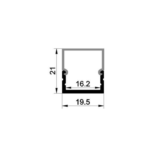 Ledstrip profiel opbouw Breed model - compleet inclusief rechte afdekkap 1 meter