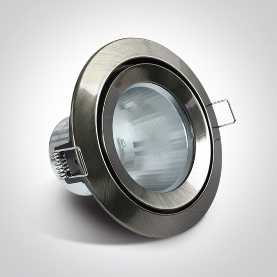 LED inbouwspot behuizing - IP43  50W  GU5.3 - Chrome geborsteld