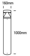 Sokkel Tuinlamp - IP65 - 20W - compleet - Antraciet - 1000 mm