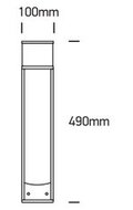 Sokkel Tuinlamp - IP44 - 3W - 2x stopcontact- Antraciet 