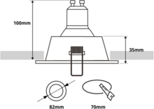 LEWA badkamer inbouwspot rond - IP65 KIT - GU10 - ZWART