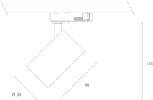 PICO Rail spot 3 fase - kleur - zwart - 7W - dimbaar