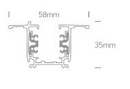 Rail 3 fase - inbouw - 16A - 3 meter - kleur Wit