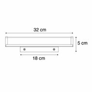 LED Wandarmatuur- Zwart - 32 cm - IP44