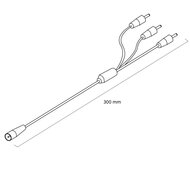 ADAPTER KABEL SPLITTER in 3 delen