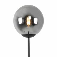 Art deco vloerlamp zwart met glas smoke - Pallon