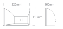 BADA - Moderne wandlamp + bewegingssensor-Antraciet-IP65 - LED built in