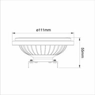 G53 dimbare AR111 LED lamp - 11,7-75W - 800Lm - 3000K