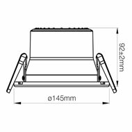 LED downlighter Apollo V2.0 6-12W 720-1500lm 3000/4000K CCT 145mm 