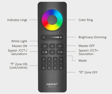 Miboxer 4-zone Touch RF afstandsbediening RGB+WW-Zwart