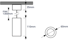 Cilinder Pendants-110 mm-kleur: wit - GU10