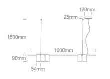 Lineair Hanglamp 5x7Watt - GU10 - Zwart