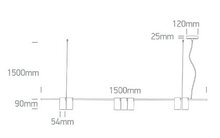 Lineair Hanglamp 7x7Watt - GU10 - Zwart