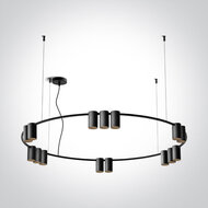 Ring Hanglamp 15x7Watt - GU10 - Zwart