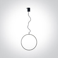 Ring Hanglamp - 20W - LED built in - Zwart - Dimbaar