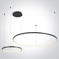 Ring Hanglamp-2 lichts - 400+1000mm - 65W - LED built in - Zwart - Dimbaar