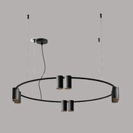 Ring Hanglamp 10x7Watt - GU10 - Zwart