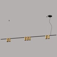 Lineair Hanglamp 7x7Watt - GU10 - Geborsteld Messing