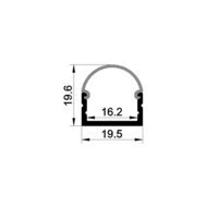 Ledstrip profiel opbouw Breed model - compleet inclusief ronde afdekkap 1 meter