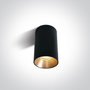 Opbouw cilindrische plafondspot reflector, geborsteld messing- Cilinder zwart
