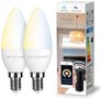 2x Lampux Dual White - 2700K-6500K, wifi lamp, E14, 4,5W