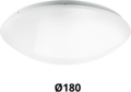 LED Plafonni&egrave;re / Wandarmatuur IP44-8W-3000K-650lm-&Oslash;180 (1x18W)