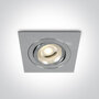 Dual Ring spot behuizing vierkant - IP20  50W  GU10 - Aluminium-instelbaar