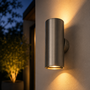 Parteo Wandlamp Up &amp; Down Rond &Oslash;66x180 mm &ndash; Brons (RAL7048) &ndash; Inclusief GU10 Fitting
