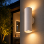 Parteo Wandlamp Up &amp; Down Rond &Oslash;66x180 mm - Wit (RAL9003) &ndash; Inclusief GU10 Fitting