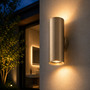 Parteo Wandlamp Up &amp; Down Rond &Oslash;66x180 mm &ndash; Messing (RAL1001) &ndash; Inclusief GU10 Fitting