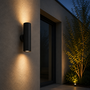 Parteo Wandlamp Up &amp; Down Rond &Oslash;66x254 mm &ndash; zwart (RAL9004) &ndash; Inclusief GU10 Fitting
