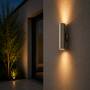 Parteo Wandlamp Up &amp; Down Rond &Oslash;66x254 mm &ndash; Brons (RAL7048) &ndash; Inclusief GU10 Fitting