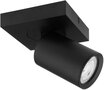 Opbouwarmatuur ES vierkant single kantelbaar &Oslash;55 zwart RAL9004 - incl. GU10 Fitting